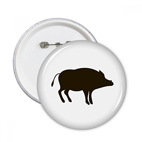 Badge rond sanglier noir pour customiser les vêtements en lot de 5 pièces