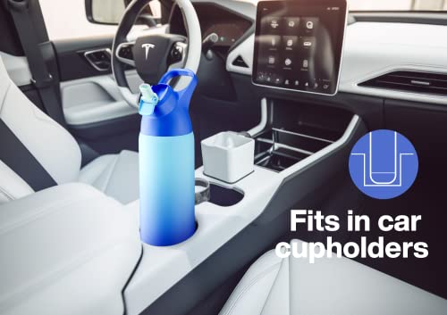 Encool Insulated Stainless Steel Water Bottle With Straw And Carry Loop, Double Wall Cold For 36 Hours, Tritan Leak Proof Lid For Sports, Travel, 24 Oz, Sky #TOP4