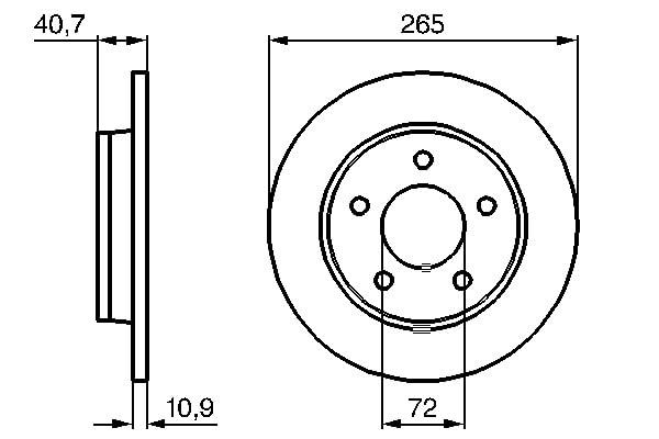 Disques de frein Bosch BD2216 arrière de 265 mm ventilés haute carbone