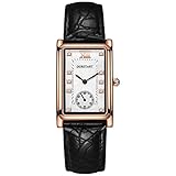 ERASFGAV Reloj de pulsera analógico de cuero inoxidable para parejas, A, One Size