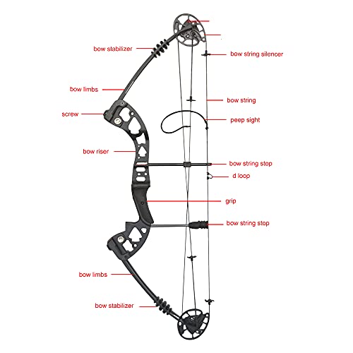 Compound Bow Kit For Adult And Beginner,Hunting Bow Archery Set With Alll Accessory,Draw Weight 30-55 Lbs, Right & Left Hand For Hunting Fishing Target Shooting (Left Handed, Black) #TOP2