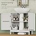 Iwell Pedestal Sink Storage Cabinet with 2 Doors and Shelf, Under Sink Cabinet, Bathroom Sink Cabinet with U-Shape, White