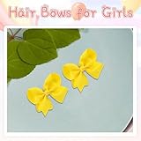 2pcs 4 In Yellow Hair Bow, Ribbon Hair Bow Clips Barrettes, For Children Kids Girls Women,Styling Accessory - Image 5