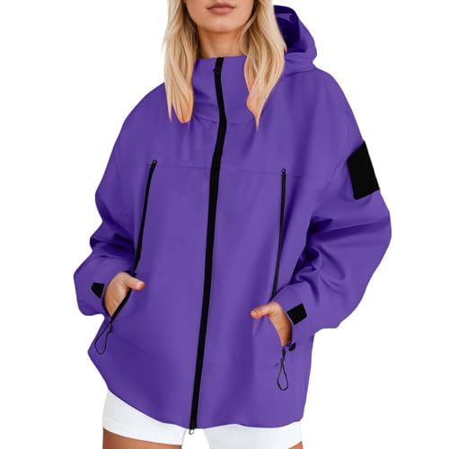 Veste de randonnée légère coupe-vent avec capuche imperméable automne