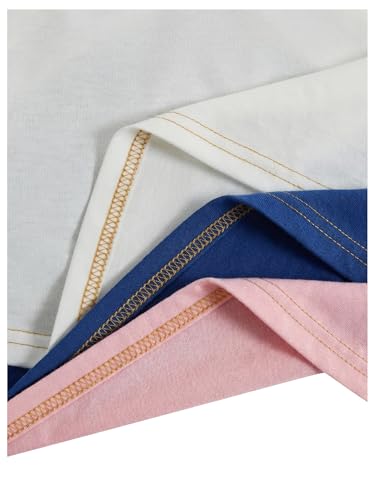 Image of RoseSeek Women's 3 Packs Open Back Tops T Shirt Criss Cross Cut Out Tee Short Sleeve Crewneck Summer Backless Tops