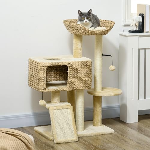 Torre para gatos de interior con rascadores y cama miniatura 2