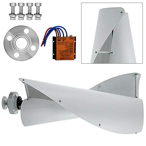 Loyalheartdy Wind Turbine Generator, 12V 400W Portable Vertical Helix Wind Power Turbine Generator Kit With Charge Controller - White #TOP3