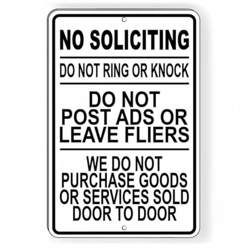 No Soliciting We Do Not Buy Goods Sale Door to Door���^���T�C�� �T�C��&�v���[�N �z�[���f�R���[�V���� 12x8�C���`/30x20cm