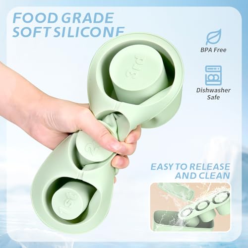 Molde grande para cubos de hielo con tapa y almacenamiento verde miniatura 5