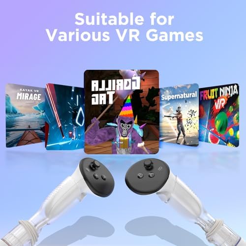 YOGES Gorilla Tag Long Arms Compatible with Meta Quest 3S/ Quest 3/ Oculus Quest 2/ Quest Pro/Rift S Controller, Beat Saber Handle Attachments VR Sticks Dual Extensions Grips for Playing VR Games - 5