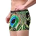 Peacock Feather Printing Mens Boxer Briefs With Fashion Pattern,Anti Chafing Underwear,Comfortable Moisture-Wicking Black