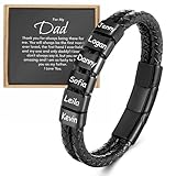 DayOfShe Personalized Fathers Gift Custom Dad Bracelet with Names for Men Fathers Bracelet Best Dad Ever Gifts from Daughter Son Wife