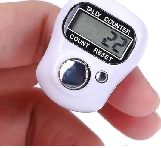 Digital Tally Counter, LCD Display Hand Counter with Reset Button, Blue and White Mechanical Clicker for People Counting-image-32