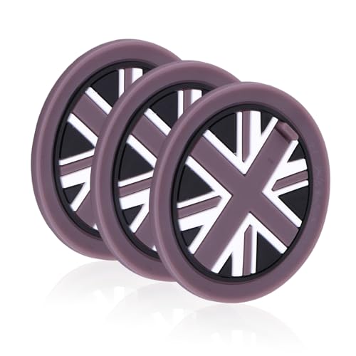 3 Posavasos Grises Mini Accesorios de Coche, Portavasos Para Vasos, Estilo Union Jack, de Silicona