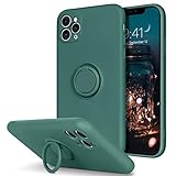 BENTOBEN iPhone 11 Pro Max Case, Slim Silicone | Kickstand with 360° Ring Holder | Support Car Mount | Soft Gel Rubber Hybrid Hard Drop Protection Shockproof Bumper Anti-Scratch Cover, Midnight Green
