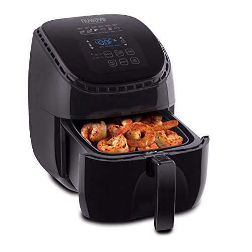 NUWAVE Brio 3-Quart Digital Air Fryer One-Touch Digital Controls, 6 Easy Presets, Precise Temperature Control, Recipe Book, Wattage Control, Preheat and Reheat