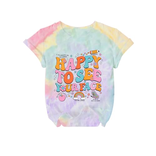 Kindergarten Shirts for Girls Happy to See Your Face Shirt Boys Girls Back to School T Shirt Kids Gifts Tee Tops