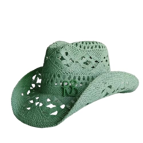 Chapeau de paille jaune anti-coup de soleil style cowboy léger 150g pour l'été