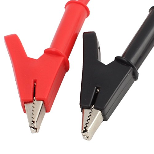 Sourcingmap Pair Double-Ended Alligator Clip Cable Jumper Wire Test Leads 1.02m, Black, Red - Image 2