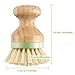 4 Pieces Bamboo Dish Brush with Holders Bamboo Scrub Brush Round Mini Scrub Brush Stiff Bristles Pot Brushes for Wash Dishes, Pots, Pans, Vegetables, Kitchen Sink, Bathroom (Green,Classic Style)
