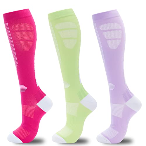 Image of fenglaoda Compression Socks for Women Men 3 Pairs Graduated Compression Support Circulation Socks for Nurses