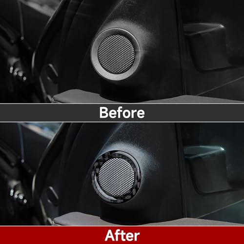 Image of Speaker Cover Decals for 2011-2024 Dodge Durango / 2011-2021 Jeep Cherokee WK2 / 2022 WK Accessories Carbon Fiber Interior Stickers