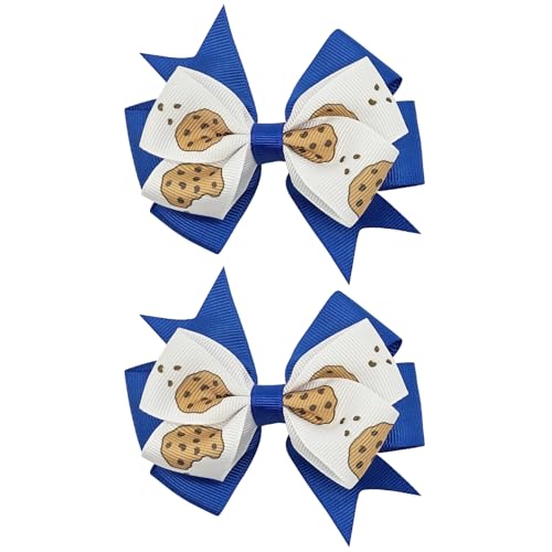 3.5 Inch Chocolate Cookie Hair Clips Costume Blue Hair Accessories Halloween Birthday Party
