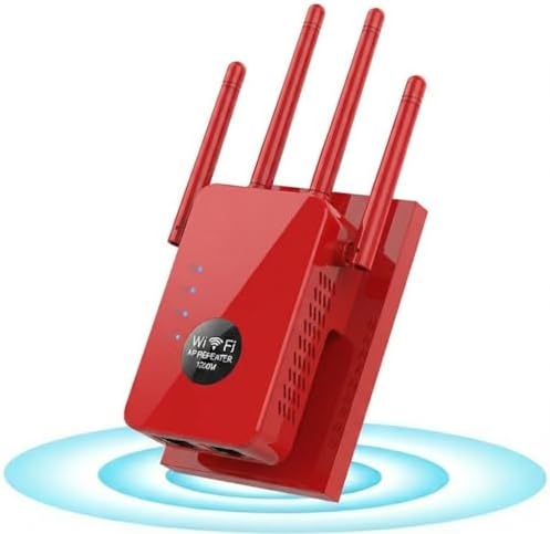 1200Mbps Dual Band (5GHz/2.4GHz) WiFi Extender Signal Booster,WiFi Repeater Covers Up to 12880Sq.ft and 60 Devices,Internet Booster with Ethernet Port for Home Wireless (Lobster Red)
