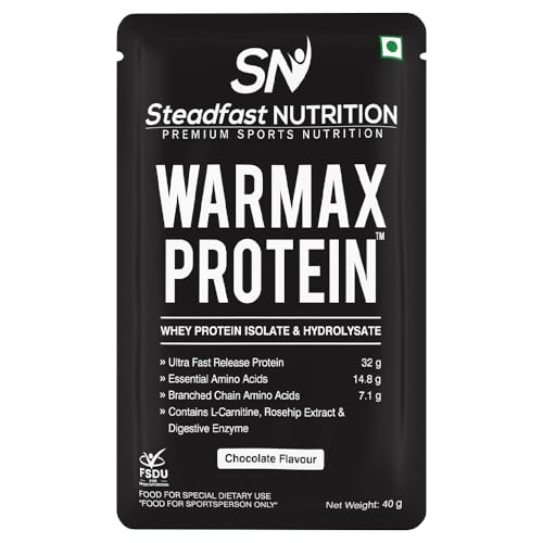 Image of Steadfast Nutrition Warmax Whey Protein Isolate & Hydrolysate Powder 32G Ultra Fast Release Protein (Chocolate 30 Sachets, 1200g)