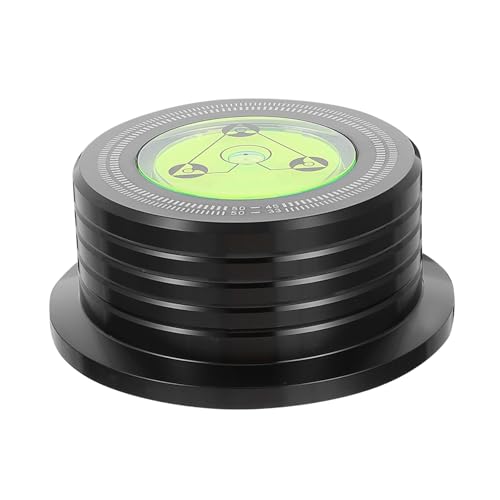 Happyyami Black Aluminum Alloy Record Weight Stabilizer and Disc Clamp for Turntables Vinyl Record Players, Balanced Disc Stabilizer Accessory for Professional Djs and