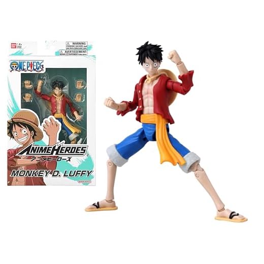 Bandai - Anime Heroes Figura de Acción Monkey D. Luffy One Piece Capitan de los Piratas Sombrero de Paja 17 cm - Modelo 37008 - Multicolor - Figura Coleccionable de Alta Calidad.