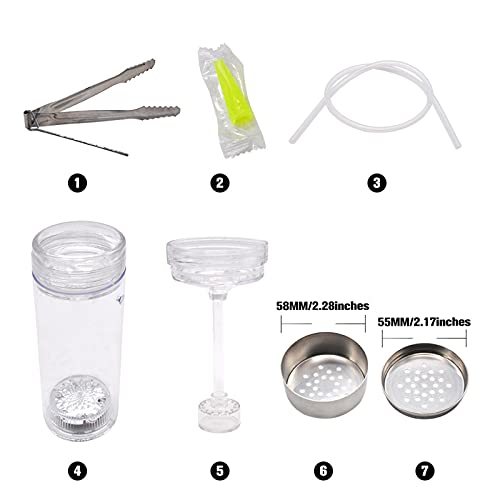 DBGA Mini Shisha Set, 7,5" Mini Bong mit Magischem LED Licht, Acryl Shisha mit 1 Schlauch, für Besseres Shisha Shisha Rauchen – Bild 3