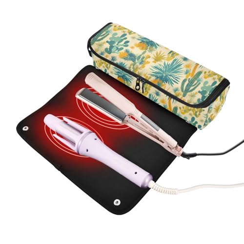 Organizador de Herramientas para Cabello 2 en 1 Cactus Trees con Alfombrilla Resistente al Calor para Viaje miniatura 2
