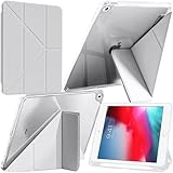 A-BEAUTY Hülle Kompatibel mit iPad mini 5/4 (7,9 Zoll Modell 2019/2015) mit Stifthalter, Stoßfeste Klar Cover, 6-in-1 Y-Förmige Ständer, Auto Schlafen/Wachen, Silber