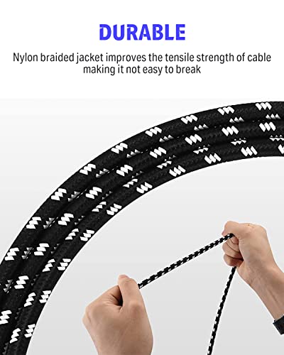 Donner Guitar Cable 10 Ft, Electric Instrument Cable Bass Amp Cord For Electric Guitar Bass Amplifier Audio, 1/4" Right Angle To Straight, Black White #TOP5