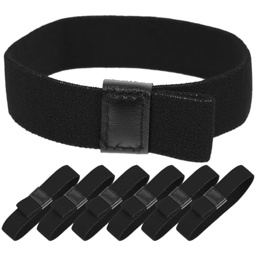SHOWERORO 6-pack Black Elastic Lunch Box Straps Reusable Bento Box Band Replacement for Securing Containers Portable 4.52 X 0.78in Bands for School Work Picnic Travel