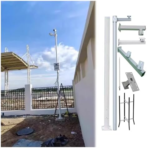 Heavy-Duty Outdoor Security Camera Post - Metal Monitoring Pole for Backyard, Porch, Residential & Parking Lot - Includes Installation Hardware for Easy Setup