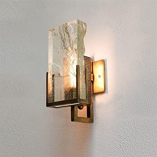 Crystal stone Plug in Wall Sconces, Modern Led Oak Wooden Wall Lamps Lights Bedroom Bed Lamp Bathroom Home Wall Sconce Solid Wood Wall Light Fixtures (Color : 55 cm, Size : Warm Light)