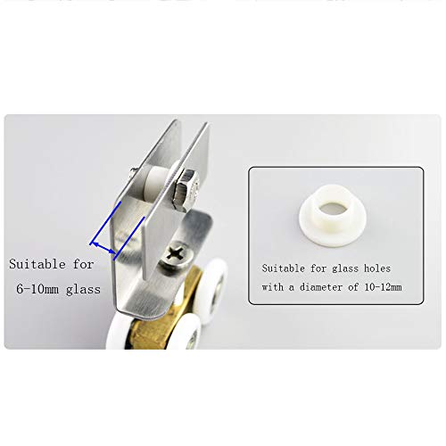 Caster (4 Pack) Stainless Steel Hanging Round Bathroom Glass Sliding Door Shower Shower Door Wheel With Hanging Piece Sliding Sliding Door Copper Hanging Wheel #TOP1