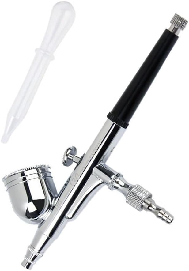 NUOBESTY 0.2mm Nozzle Airbrush for Nail Art HD-130 Spray Gun with Cleaning Brush for Professional Makeup and Nail Design for Artists and Enthusiasts