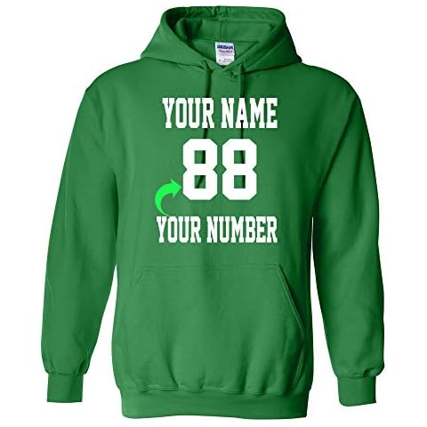 Personalized Hoodie with Custom Name and Number Unique Stylish Team Sports Gift Irish Green Adult-Large Cover