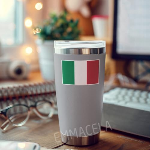 Image of (3PCS) Italy Flag stickers, Countries Flag Stickers - Waterproof Vinyl Decals For Laptops, Tumblers, Water Bottles, Books, Scrapbooks, Size 3 x 2.1 Inch