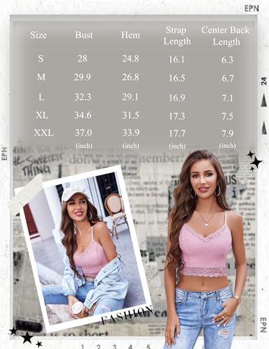 Image of Avidlove Lace Bralette for Women Spaghetti Strap Tank Top V Neck Slim Basic Camisoles