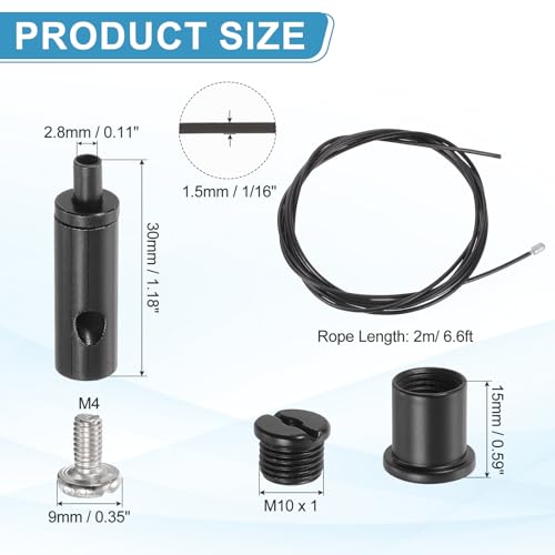 Cables de alambre para colgar lámparas de techo con suspensión ajustable de 6.5 pies 2