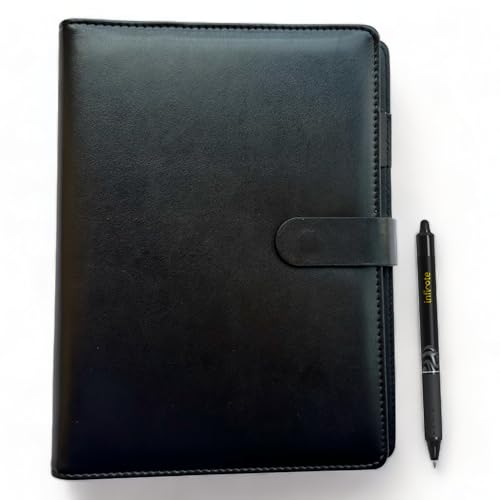 Image of Infinote Executive Reusable Stone Paper Smart Notebook and Planner (A5, with 100 Pages | 50 Sheets | 100 Sides, Black)
