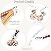 MWOOT Bohemian Jewelry Set for Women, Boho Vintage Layered Leather Bracelet, Long Pendant Leather Necklace Adjustable, Rose Gold Disc Dangle Drop Earrings, Western Jewelry Set #2