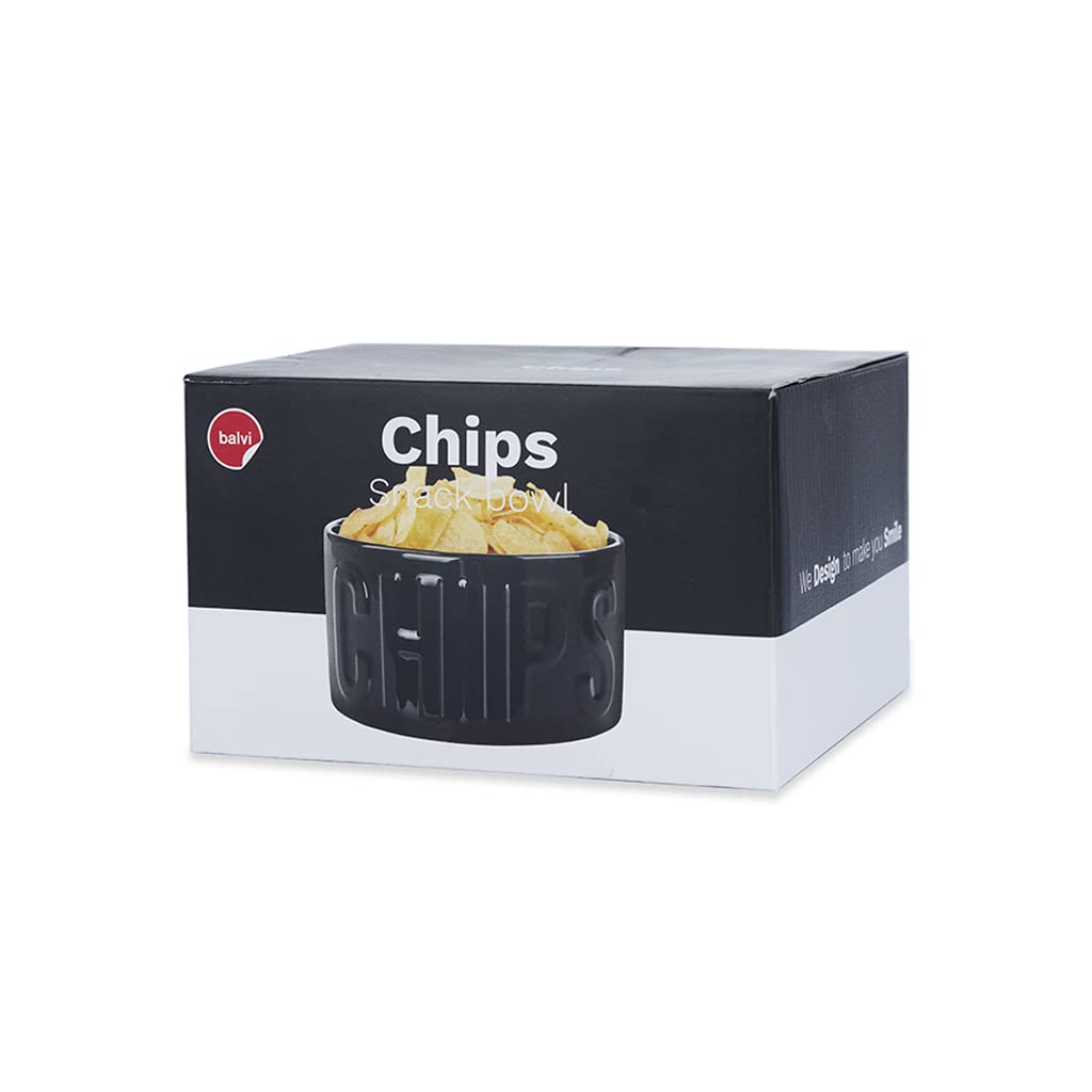 Balvi Plateau apéritif Chips Couleur Le Noir Un Bol Original et élégant 1L Céramique 8,5x15x15 cm