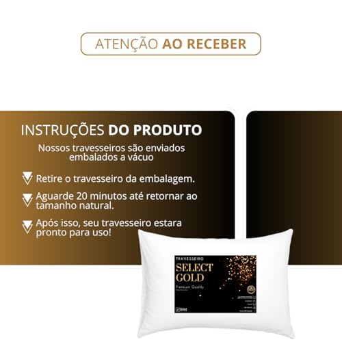 Kit 4 Travesseiros TRP Imports Select Gold 100% Algodão Antialérgico Fibra de Silicone
