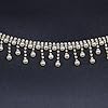 Jerler 1 Yard Crystal Gold Rhinestone Trim Chain, Inlaid Pearl Beaded for DIY Decoration and Bridal Embellishments, Ideal for Wedding Party #1