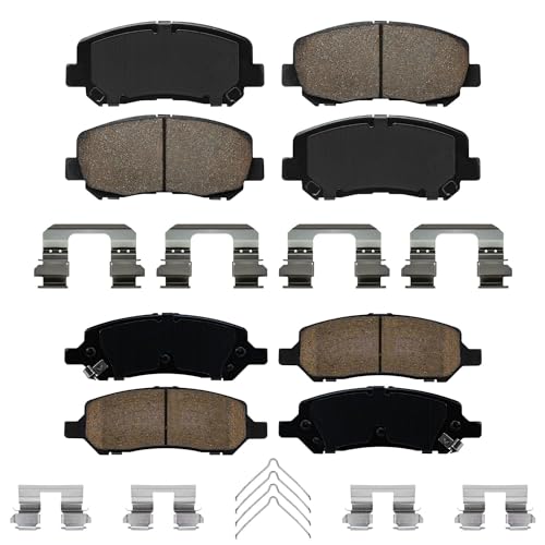 Image of Detroit Axle - Brake Pads for 2013-2016 Dodge Dart 2014 2015 Ceramic Brake Pads w /Hardware Front and Rear Replacement